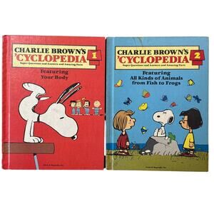 Vintage Charlie Brown’s ‘Cyclopedia Vol 1 & 2 children’s book encyclopedia 1980